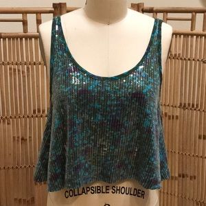 Sequin A-line Cropped Tank